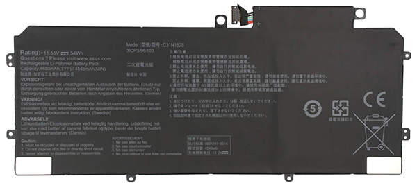 Reemplazo de Batería para ordenador portátil para Asus ZenBook-Flip-UX360 Recambio de Batería para ordenador portátil Asus ZenBook-Flip-UX360
