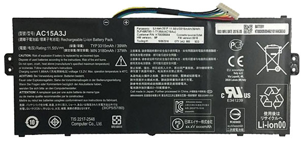 Reemplazo de Batería para ordenador portátil para Acer Chromebook-R-11-C738T-C10X Recambio de Batería para ordenador portátil Acer Chromebook-R-11-C738T-C10X