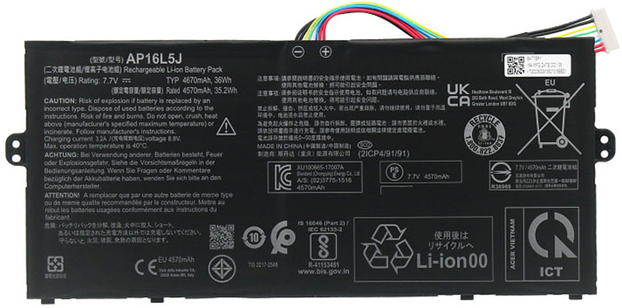 Reemplazo de Batería para ordenador portátil para Acer Swift-5-52T-Series Recambio de Batería para ordenador portátil Acer Swift-5-52T-Series