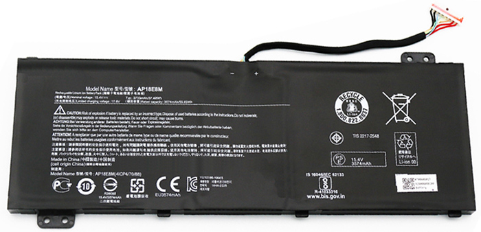 Reemplazo de Batería para ordenador portátil para ACER Predator-Helios-300-PH315-53-Series Recambio de Batería para ordenador portátil ACER Predator-Helios-300-PH315-53-Series