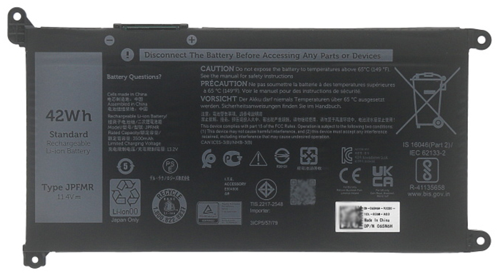 Reemplazo de Batería para ordenador portátil para Dell 7MT0R Recambio de Batería para ordenador portátil Dell 7MT0R