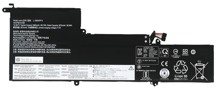 Reemplazo de Batería para ordenador portátil para LENOVO L19C4PF4 Recambio de Batería para ordenador portátil LENOVO L19C4PF4