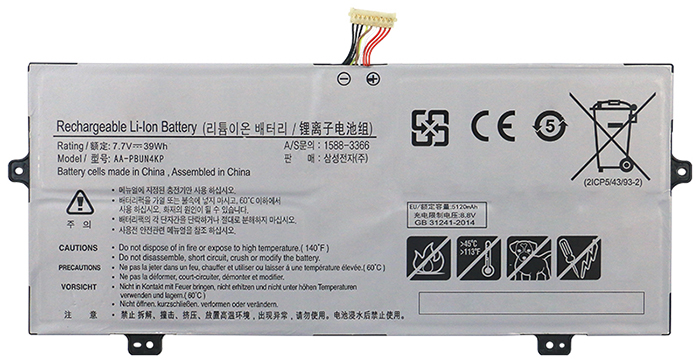 Reemplazo de Batería para ordenador portátil para SAMSUNG NP940X3L-K01US Recambio de Batería para ordenador portátil SAMSUNG NP940X3L-K01US